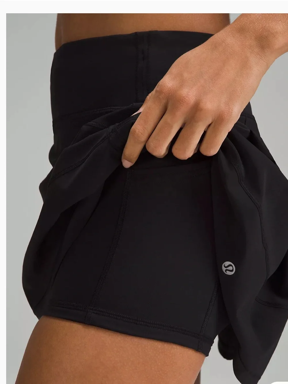 Lululemon Pace Rival, Mid-Rise Skirt, Long, Inner Liner, Black, Pockets, Size 0
